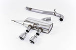 Milltek Sport exhaust system parts for 2009-2013 Volkswagen Golf Mk6 R 2.0 TFSI 270PS (part SSXVW218): pipework, silencers and black tailpipe tips