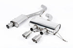 Milltek Sport exhaust system parts for 2009-2013 Volkswagen Golf Mk6 R 2.0 TFSI 270PS (part SSXVW222): pipework, silencers and black tailpipe tips