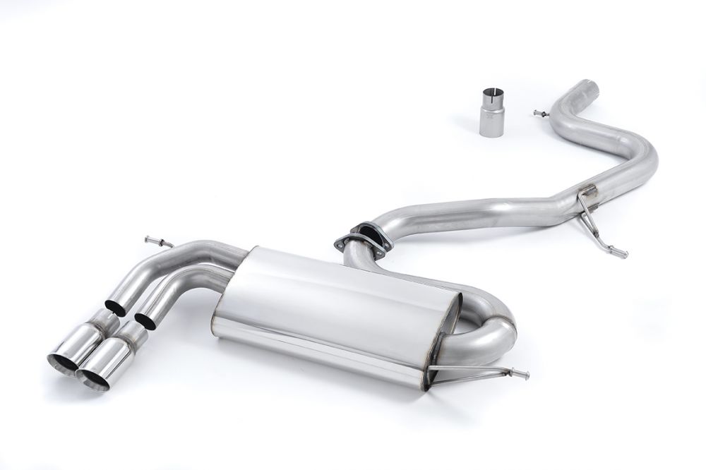 Milltek Sport exhaust system parts for 2003-2012 Audi A3 2.0T FSI 2WD 3 door (part SSXVW265): pipework, silencers and polished silver tailpipe tips (photo 2)
