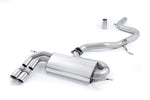 A front view of Milltek Non-Resonated (Louder) Cat-Back Exhaust System w/ Rear Silencer Jet Polished Tips Volkswagen Golf Mk5 2003-2009 with white background