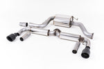 Milltek Sport exhaust system parts for 2011-2015 Volkswagen Beetle 2.0 TSI (part SSXVW345): pipework, silencers and black tailpipe tips