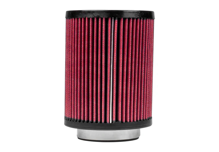 Close-up side view of Stillen Generation 3 [Z33] Hi-Flow Ultra Long Dual Tube Air Intake with Oil Filter for Nissan 350Z 2007-2009 with white background