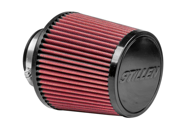 Close up view of Stillen Gen 3 [V36] Dual Ultra Long Tube Air Intake Kit - Oil Filter for Infiniti G37 Sedan/Q40 [2009-2015] with white background