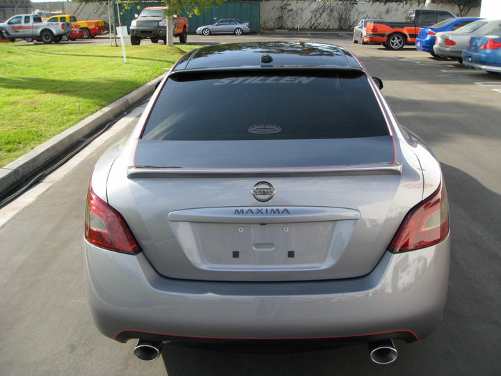 wide view of Stillen Roof Wings, Roof Spoilers, & Body Kits for Nissan Maxima 2009-2015 fitted inside a car