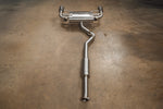 Full-length SHUTO exhaust viewed from the inlet toward the rear muffler