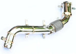 A top view of Valvetronic Designs Free Flow Race Front Pipe with a white background (for Mclaren 540C/570/600LT).