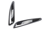 A top and side view of Dinan Side Hood Vent Covers for Toyota GR Supra 2020-2025 with white background