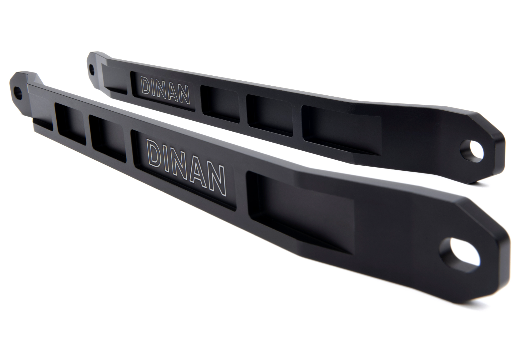 A side wide view of Dinan Strut Tower Braces for BMW with white background