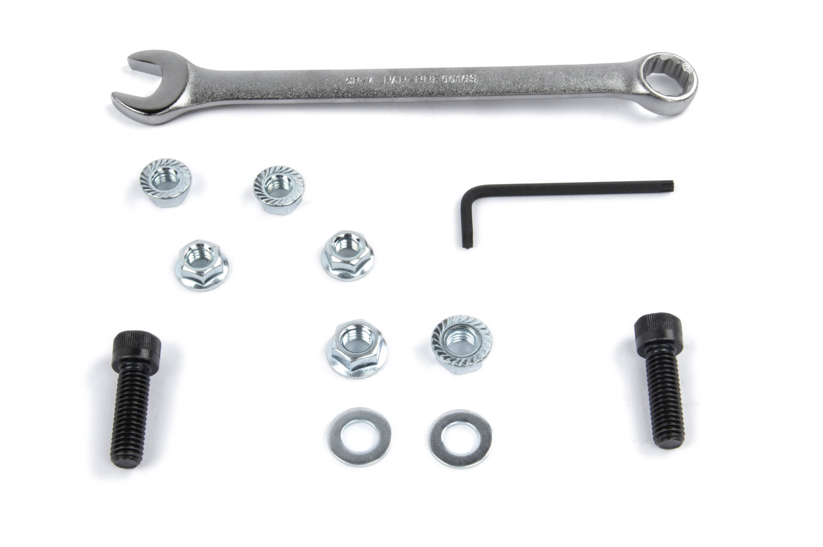 A top view of the screws of Dinan Shock Tower Brace for BMW 323i / 325i / 328i / 330i / M3 1999-2006 with white background