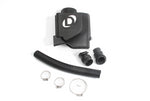A top wide view of Dinan High Flow Intake System for BMW 325i 2001-2006 with all its parts with a white background