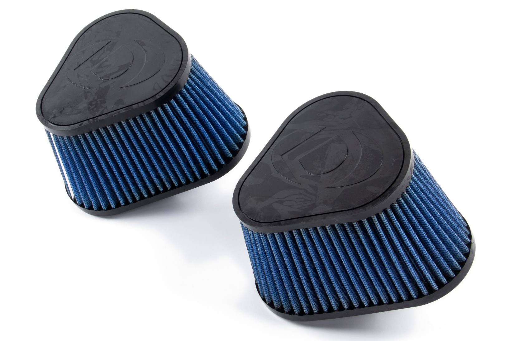 A top view of Dinan Cold Air Intake for BMW M5 2018-2023 air filters with white background