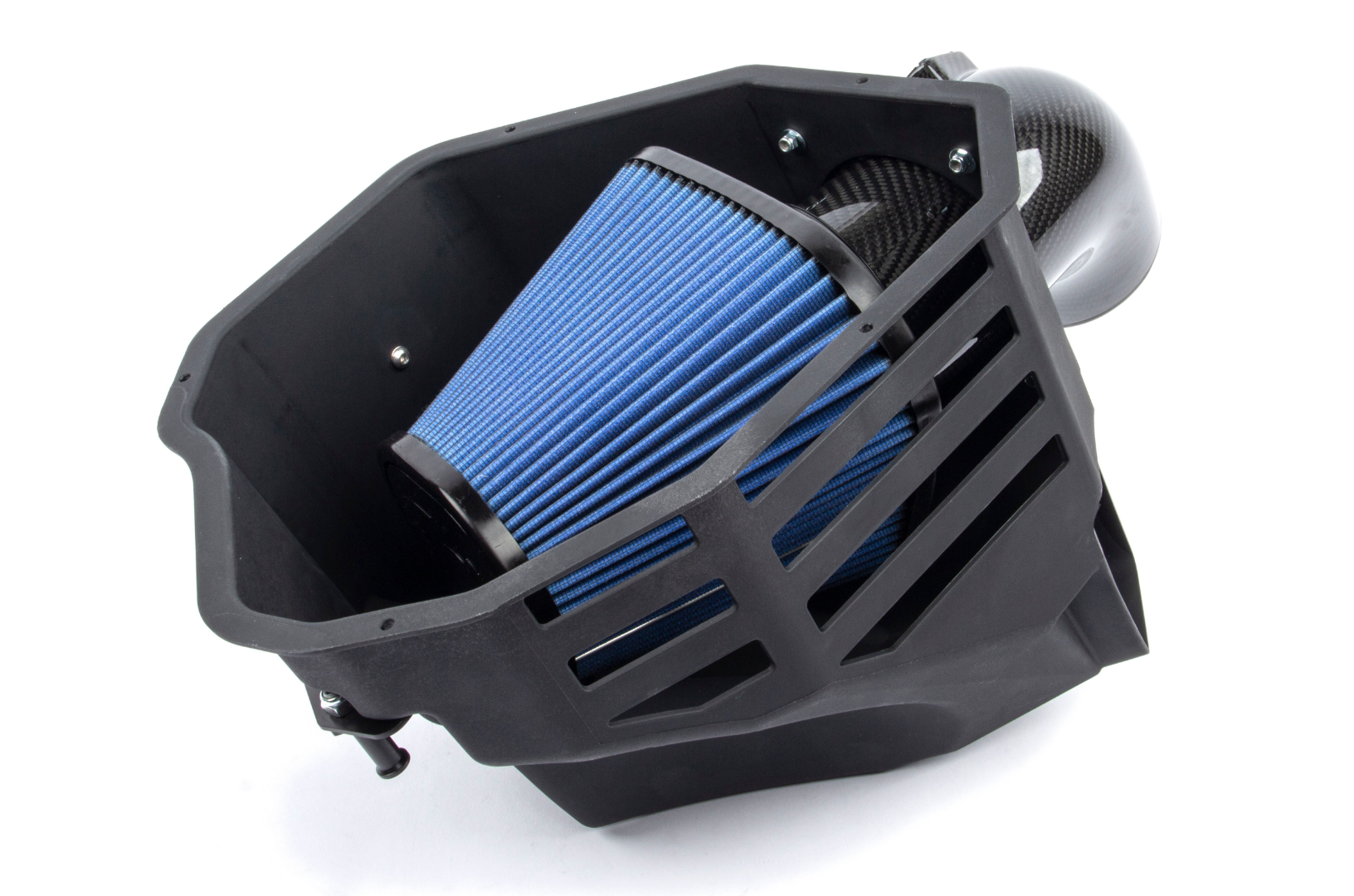 A top view of Dinan High Flow Intake System for BMW M240i / M340i / M440i 2020-2024 with air filter on a white background