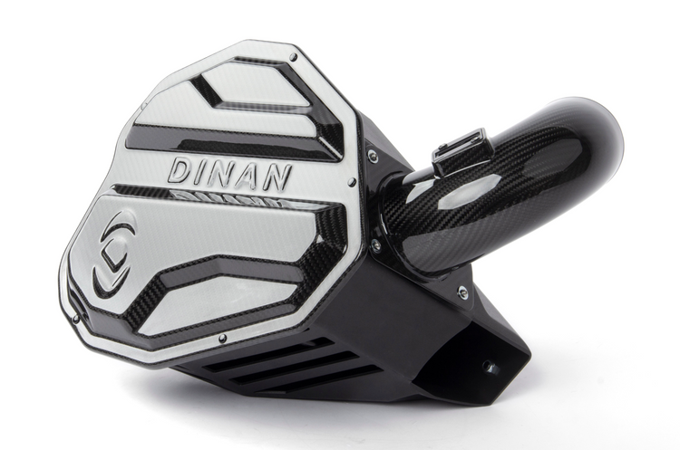 A top view of Dinan Cold Air Intake for BMW 230i / 330i / 430i 2019-2025 with white background