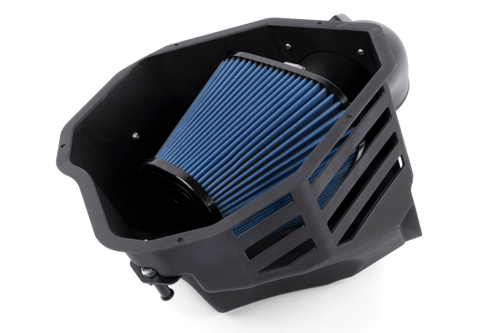 A back view of Dinan Cold Air Intake for BMW 230i / 330i / 430i 2019-2025 with the air filter on a white background