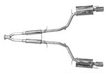 A top view of Stillen Stainless Steel Near Cat-Back Exhaust System for Infiniti M35 2006-2010 with white background