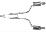 A top wide view of Stillen Stainless Steel Near Cat-Back Exhaust System for Infiniti M45 2006-2010 with white background