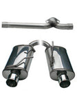 A front view of Stillen Stainless Steel Axle-Back Exhaust System for Nissan Altima Coupe 2008-2013 with white background