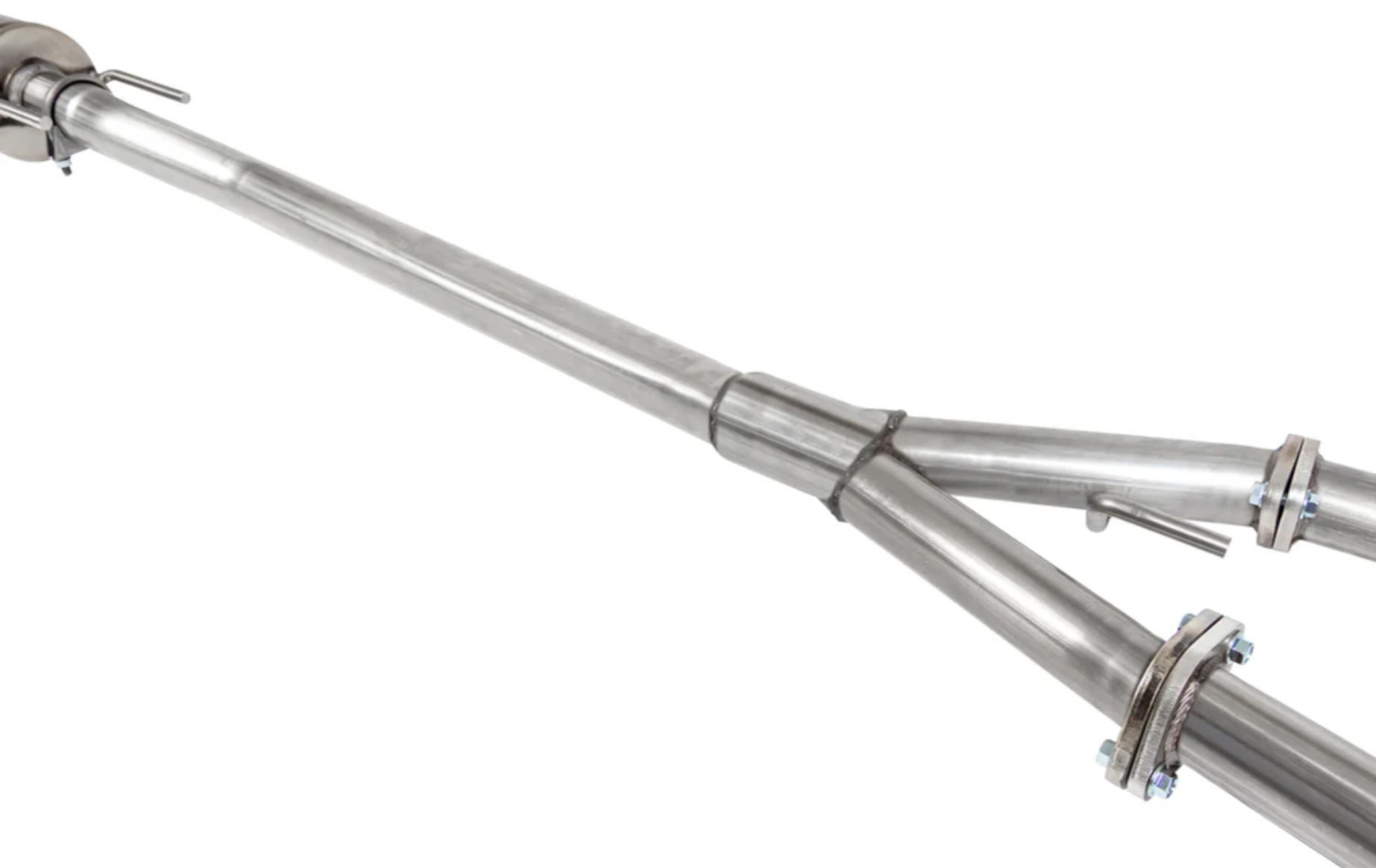 A close up side view of Stillen Cat-Back Exhaust System for Nissan Maxima 2009-2015 with white background