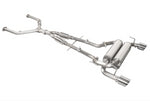 A top wide view of Stillen Cat-Back Exhaust System for Nissan 370Z 2009-2020 with stainless steel tips with white background
