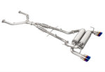 A top wide view of Stillen Cat-Back Exhaust System for Nissan 370Z 2009-2020 with burnt tips with white background