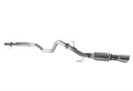 A front wide view of Stillen Stainless Steel Cat-Back Exhaust System for Nissan Juke FWD 2011-2017 with white background
