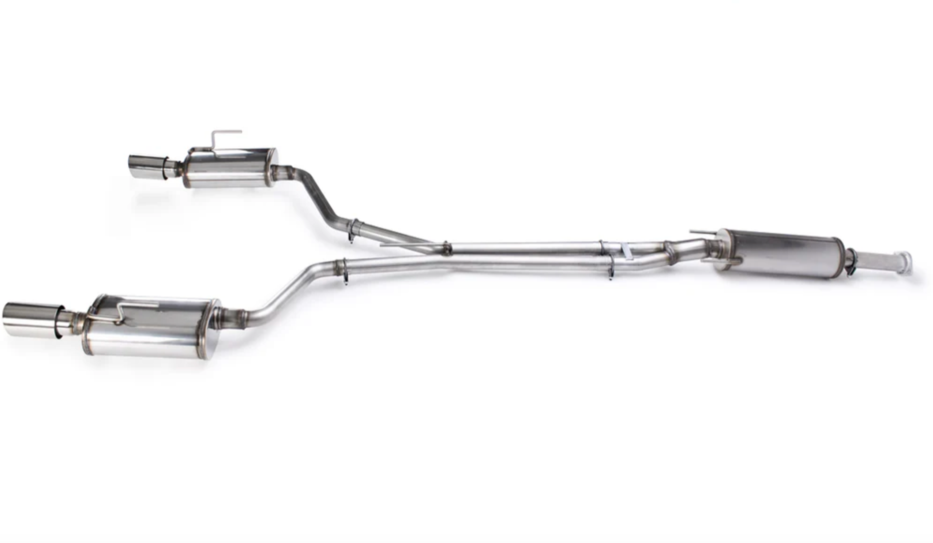 A top wide view of Stillen Cat-Back Exhaust System for Nissan Altima 2.5 [Sedan] 2013-2018 with white background