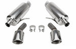 A top view of Stillen Stainless Steel Axle-Back Exhaust System for Infiniti Q50 Sedan [V37] 2014-2015 with white background