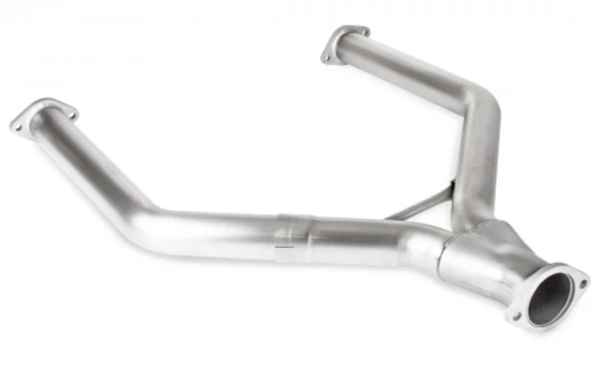 A close up view of the pipe of Stillen Cat-Back Exhaust System for Infiniti Q50 [3.0t] 2016-2024 with white background