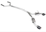 A top wide view of Stillen Cat-Back Exhaust System w/ Carbon Fiber Tips for Infiniti Q50 [3.0t] 2016-2024 with white background