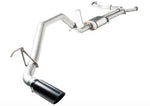 A front view of Stillen Cat-Back Exhaust System w/ Black Tip for Nissan Titan [5.6L] (NON-XD) 2WD/4WD 2016-2024 with its black tip on a white background