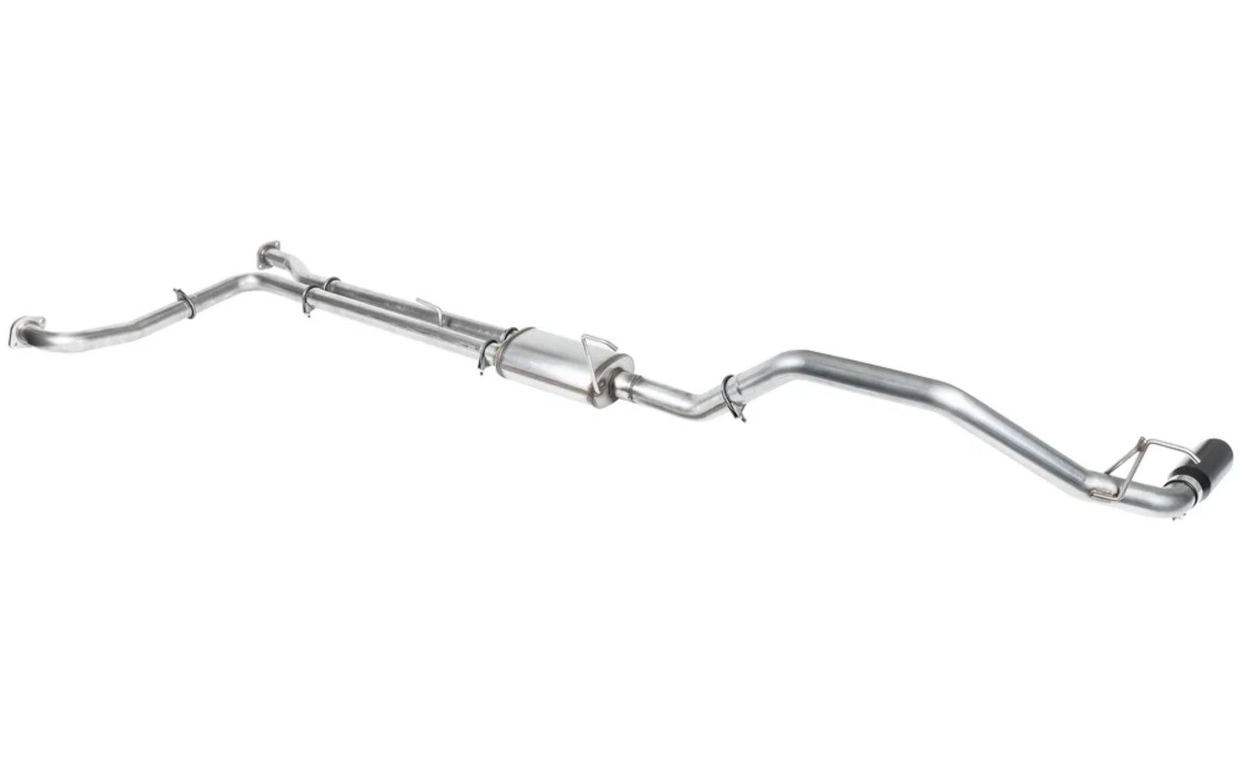 A top wide view of Stillen Cat-Back Exhaust System w/ Black Tip for Nissan Titan [5.6L] (NON-XD) 2WD/4WD 2016-2024 with white background