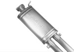 A close up view of the muffler of Stillen Cat-Back Exhaust System for RAM 1500 5.7L Hemi 2011-2024 with white background