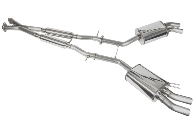 A top wide view of Stillen Cat-Back Exhaust System for Kia Stinger GT [3.3L Twin Turbo] 2018-2023 with white background
