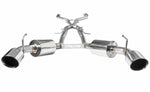 A top view of Stillen Cat-Back Exhaust System "Street Series" for Nissan Z 2023-2024 with polished tips on a white background