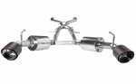 A top view of Stillen Cat-Back Exhaust System "Street Series" for Nissan Z 2023-2024 with carbon fiber tips on a white background