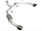 A top view of Stillen Axle-Back Exhaust System for Hyundai Elantra N 2022+ with carbon fiber tips on a white background