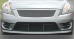 A front close up view of Stillen Mesh Grille Insert [STILLEN Fascia] for Nissan Altima 2007-2012 fitted on a grey car