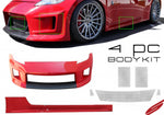 A front view of Stillen 4-Piece Body Kit for Nissan 370Z [Z34] 2009-2020 with all its parts on a white background