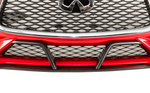 A top close up view of Stillen Front Winglets for Infiniti Q60 3.0t 2017-2022 fitted on a red car