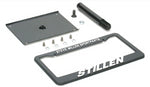 A top view of all the parts of Stillen Front License Plate Bracket for Infiniti Q50 2014-2017 with white background