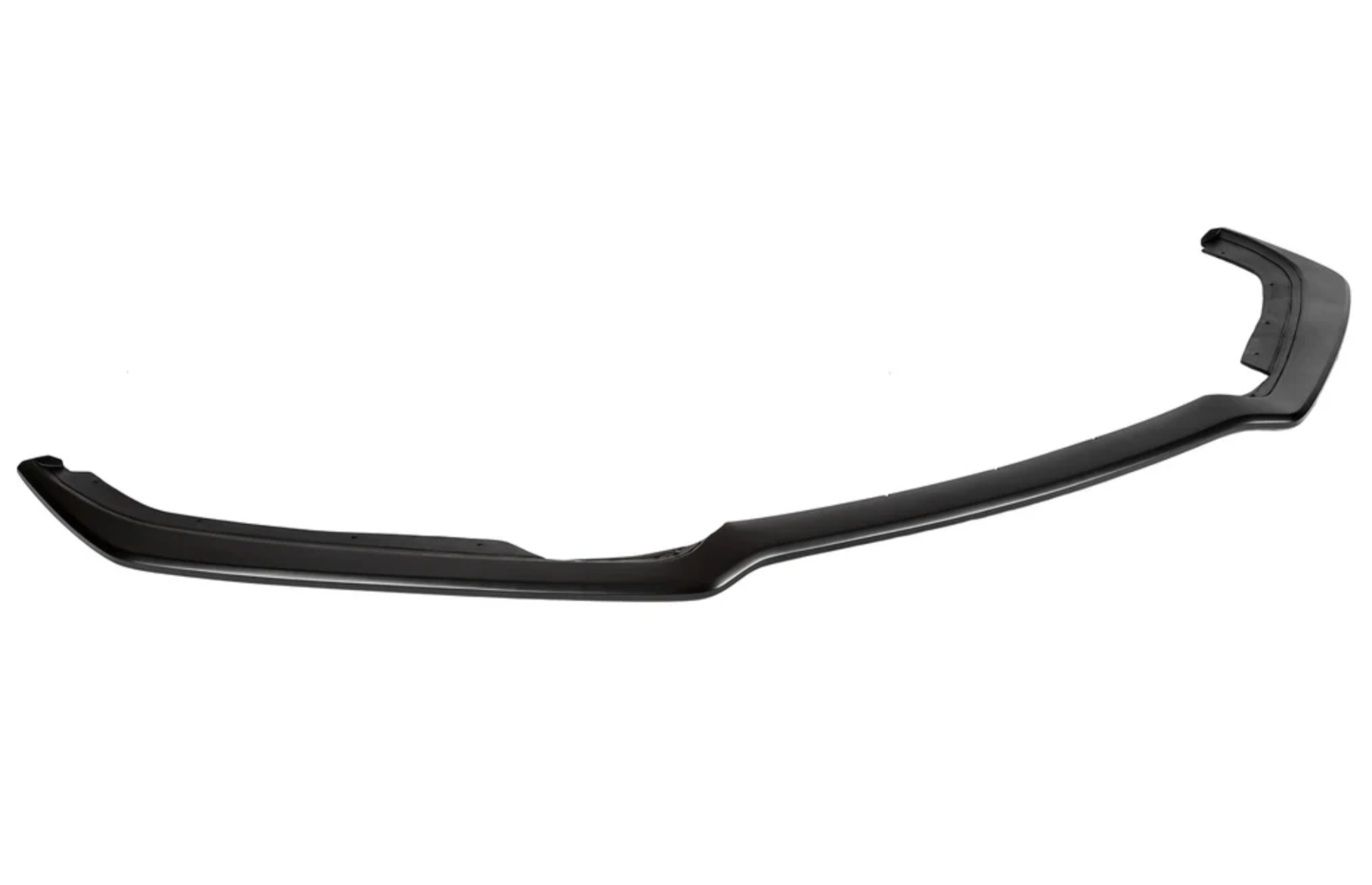 A top wide view of the spoiler of Stillen Front Splitter [Matte Black] for Nissan Altima 2016-2018 with a white backgound