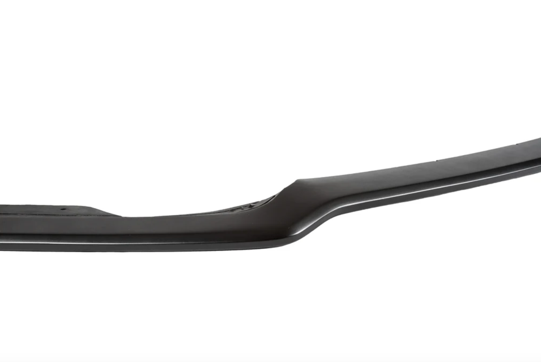 A close up view of the spoiler of Stillen Front Splitter [Matte Black] for Nissan Altima 2016-2018 with a white backgound