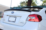 A back close up view of a car fitted with Stillen Rear Trunk Spoiler for Subaru WRX / WRX STI Sedan 2015-2018 