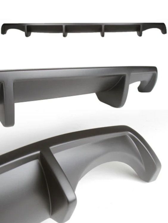 A wide and close up view of Stillen Rear Diffuser [Unpainted] for Honda Accord Coupe 2013-2017 with white background