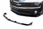 A front close up view of Stillen Front Splitter for Chevy Camaro 3.6L 2010-2013 fitted on a white background