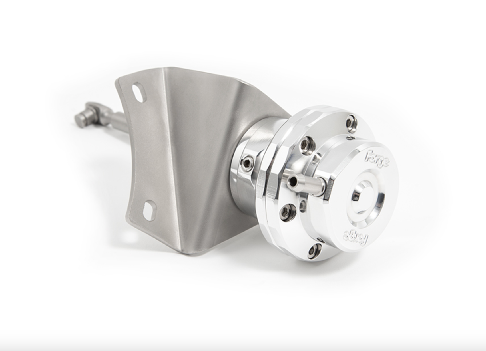 A back close up view of Forge Motorsport Adjustable Actuator for Subaru IHI VF36/VF37 Turbo GDB Spec C for Subaru with white background