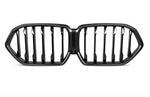 A front wide view of AutoTecknic Carbon Fiber Front Grille - BMW G06 X6 LCI 2023-2025 with white background