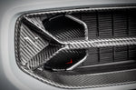 A close up view of one side of the car fitted with Eventuri Black Carbon Intake Scoop Set for BMW G87 M2 2023-2025