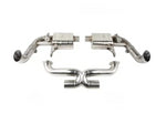 A top wide view of IPE SS Non-OPF Version Cat-Back Exhaust System for Audi R8 V10 MK2.5 2020-2025 with white background