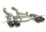 A front wide view of Remus Exhaust Titanium Sport Exhaust for BMW M3 / M4 Competition 2021-2025 with white background